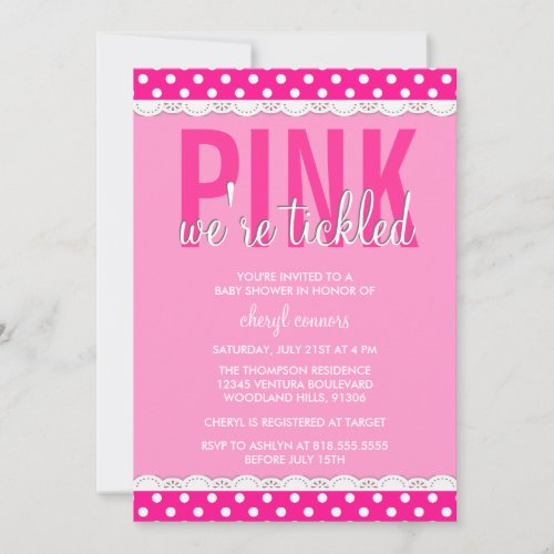 Hot Pink Baby Shower Invitation