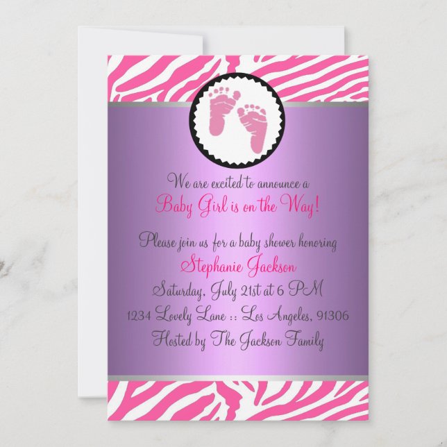 Hot Pink Baby Shower Invitation (Front)