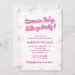 Hot pink baby shower invitations Elegant Stars