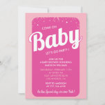 Hot pink baby shower invitations Modern Elegant