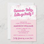 Hot pink baby shower invitations Modern Girl Stars
