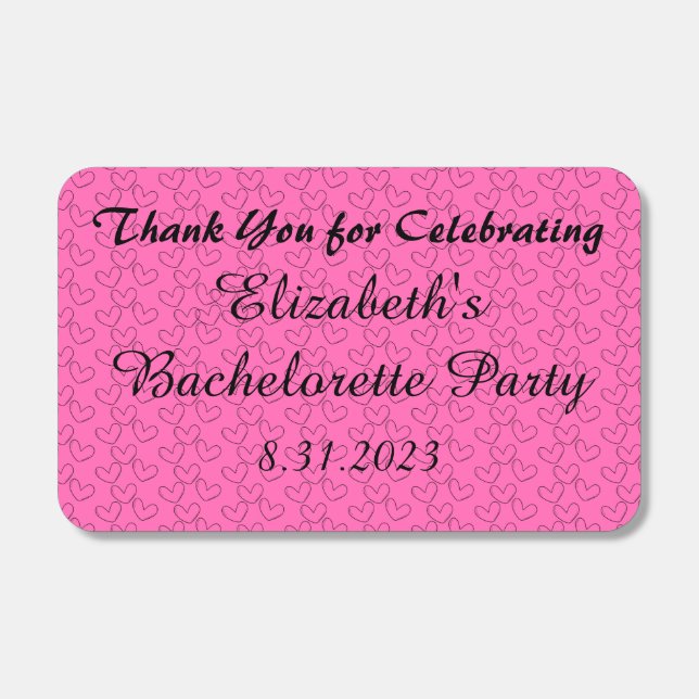 Hot Pink Bachelorette Party Bulk Favor Matchboxes (Front)