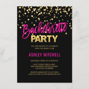 Hot Pink Cocktail Personalised Hen Party Invitations 