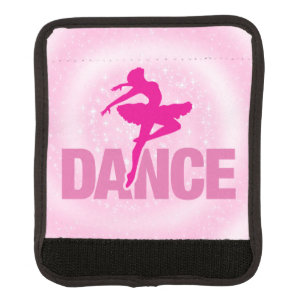 Hot Pink Ballerina Dance Sparkle Luggage Handle Wrap