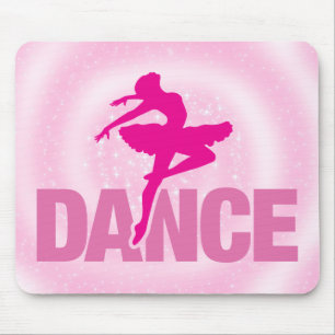 Hot Pink Ballerina Dance Sparkle Mouse Pad