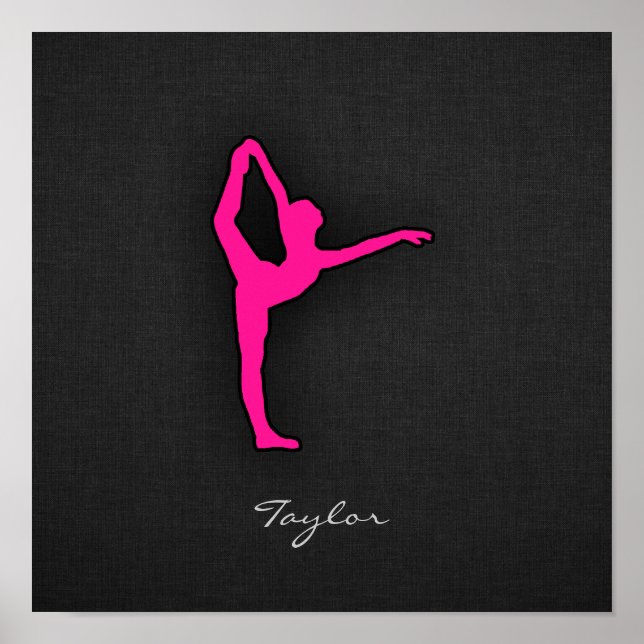 Hot Pink Ballet Dancer Poster (Front)