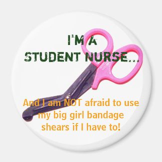 Hot pink bandage shears nursing medical magnet