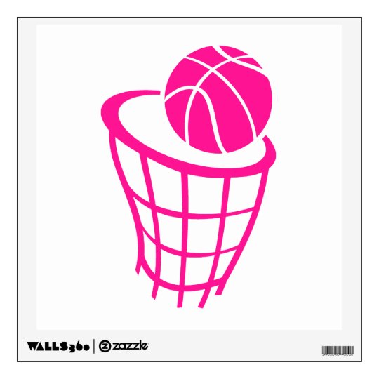 Hot Pink Basketball Wall Sticker