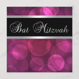 Hot Pink Bat Mitzvah Invitation