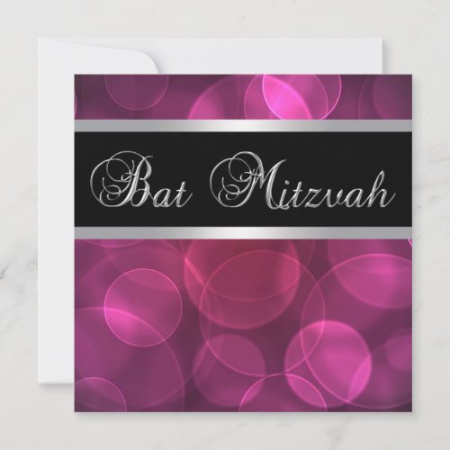 Hot Pink Bat Mitzvah Invitation