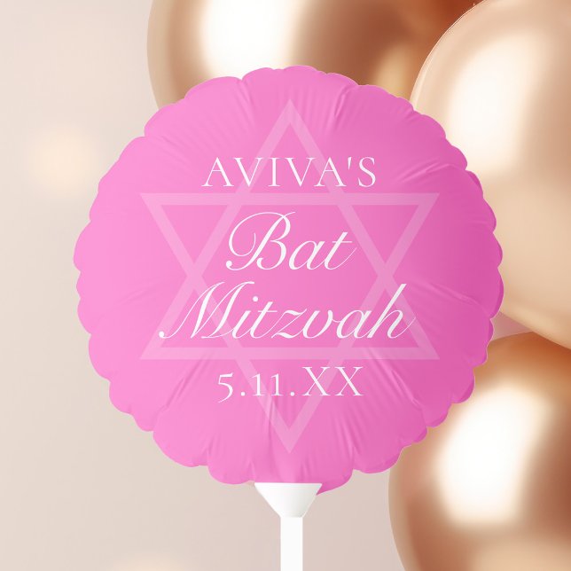 Hot Pink Bat Mitzvah Party Star of David Balloon (Creator Uploaded)