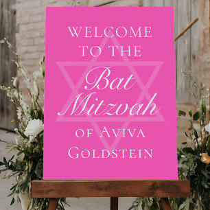 Hot Pink Bat Mitzvah Party Star of David Foam Board