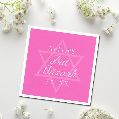 Hot Pink Bat Mitzvah Party Star of David