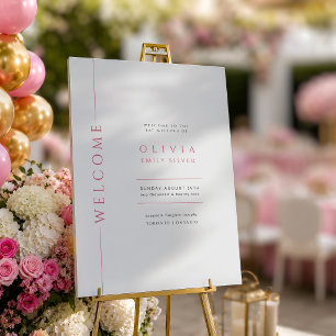 Hot Pink Bat Mitzvah Welcome Sign