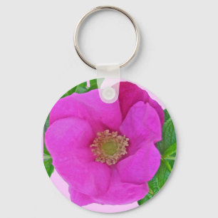 Hot Pink Beach Rose Coordinating Items Keychain