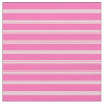 [ Thumbnail: Hot Pink & Beige Lined Pattern Fabric ]