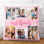 Hot Pink Best Friends 6 Photo Collage Keepsake Throw Pillow<br><div class="desc">Capture the essence of friendship with the Hot Pink Best Friends 6 Photo Collage Keepsake Throw Pillow. This personalized pillow showcases a vibrant hot pink design and a beautifully arranged collage of six cherished photos, celebrating unforgettable moments with your best friends. Crafted from high-quality materials, it adds a stylish and...</div>