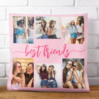 Hot Pink Best Friends 6 Photo Collage Keepsake