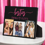 Hot Pink Besties Friends 3 Photo Collage Keepsake Plaque<br><div class="desc">Celebrate your friendship with the Hot Pink Besties Friends 3 Photo Collage Keepsake Plaque. This vibrant and personalized plaque features a stylish hot pink design, showcasing a beautifully arranged collage of three cherished photos. Crafted from high-quality materials, it’s perfect for displaying on a desk, shelf, or wall. The heartfelt "Besties"...</div>