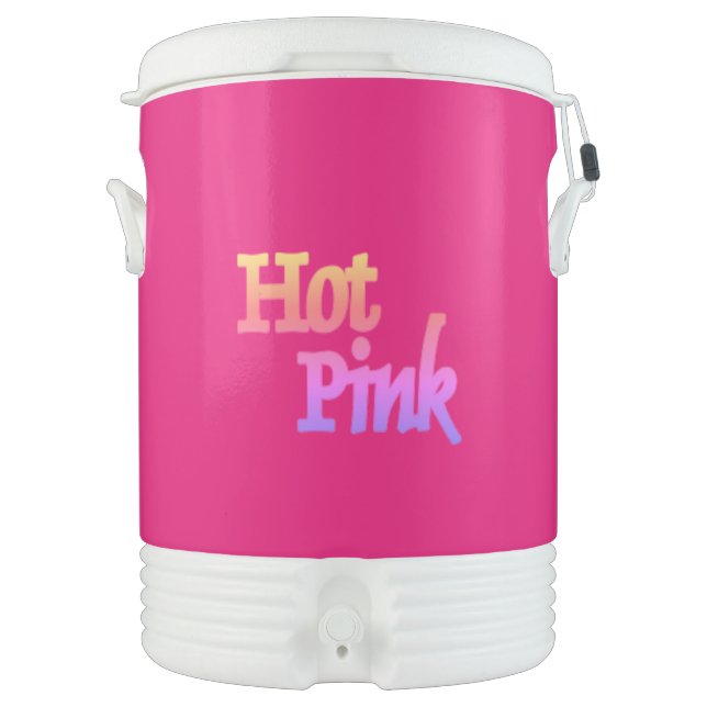Hot Pink beverage cooler 10 gallon (Front)