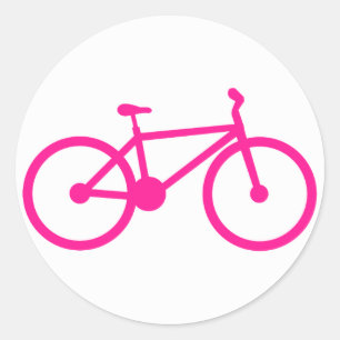 Hot Pink Bicycle; bike Classic Round Sticker
