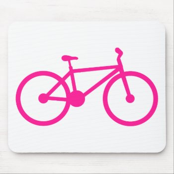 Hot Pink Bicycle; Bike Mouse Pad by ColorStock at Zazzle