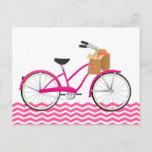 Hot PInk Bicycle with Oranges Postcard