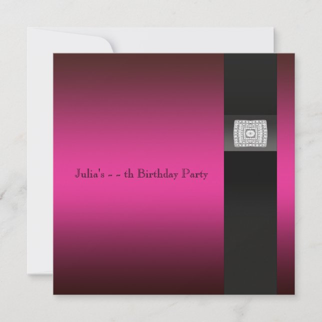 Hot Pink Birthday All Occasion Party Invitation (Front)