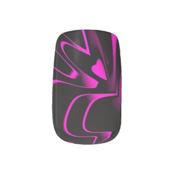 Hot Pink/black Abstract Minx Minx Nail Art by TeensEyeCandy at Zazzle