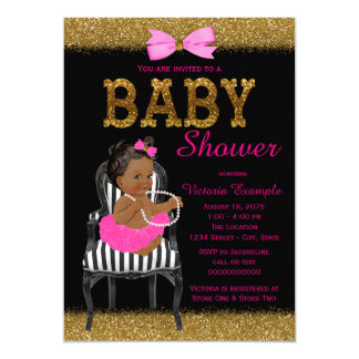 Pink And Black Baby Shower Invitations 6