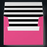 Hot Pink Black and White Stripes Liner Envelope<br><div class="desc">This chic envelope is perfect for sending out your Sweet Sixteen party invitations. The envelope is hot pink with a liner in black and white stripes.</div>