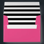 Hot Pink Black and White Stripes Liner Envelope<br><div class="desc">This chic envelope is perfect for sending out your Sweet Sixteen party invitations. The envelope is hot pink with a liner in black and white stripes.</div>