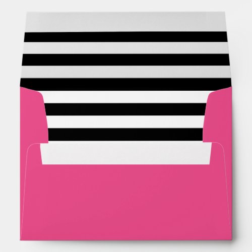 Hot Pink Black and White Stripes Liner Envelope