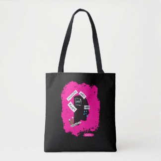 Hot Pink Black Creative Stylish Cool Tote Bag