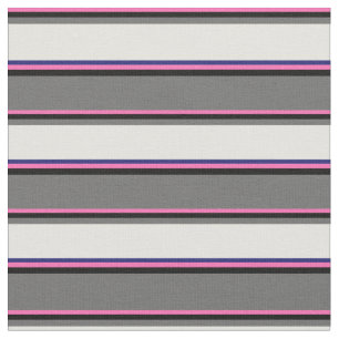 Hot Pink, Black, Dim Gray, Yellow & Midnight Blue Fabric