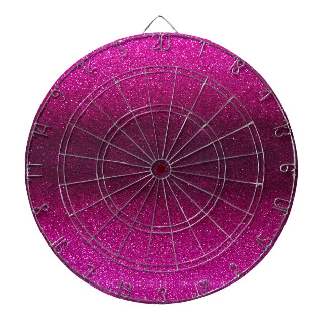 Hot Pink Black Glitter Ombre Stylish Glamour Dart Board (Front)