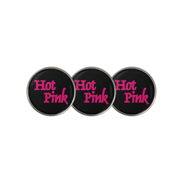 Hot Pink Black golf ball markers (3 Up)