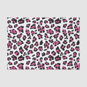 Hot Pink Black Leopard Animal Print Pattern Tissue Paper