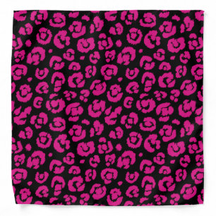 Hot Pink Black Leopard Print Bandana