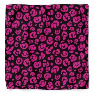 Hot Pink Black Leopard Print Bandana