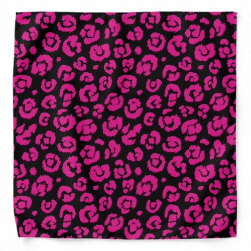 Hot Pink Black Leopard Print Bandana