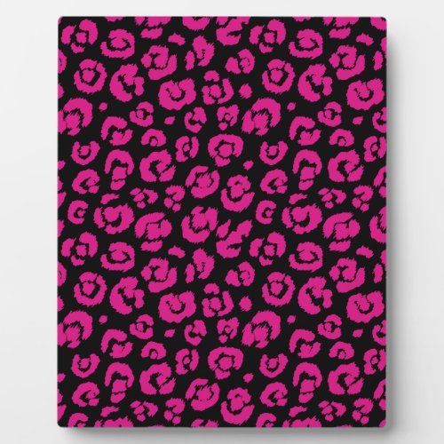 Hot Pink Black Leopard Print Plaque