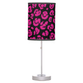 pink lamp with black fur