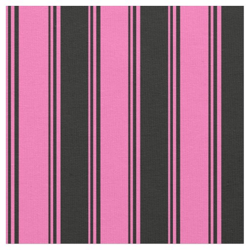 Hot Pink & Black Lined/Striped Pattern Fabric