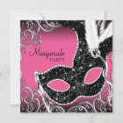 Hot Pink Black Mask Masquerade Party