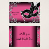 Hot Pink Black Masquerade Party Admission Tickets (Front & Back)
