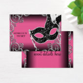 Hot Pink Black Masquerade Party Admission Tickets (Desk)