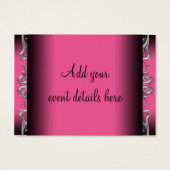 Hot Pink Black Masquerade Party Admission Tickets (Back)