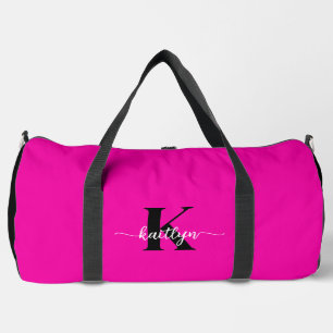 Hot Pink Black Monogram Duffle Bag