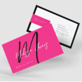 Hot Pink and Black Simple Modern Personal Trainer Business Card